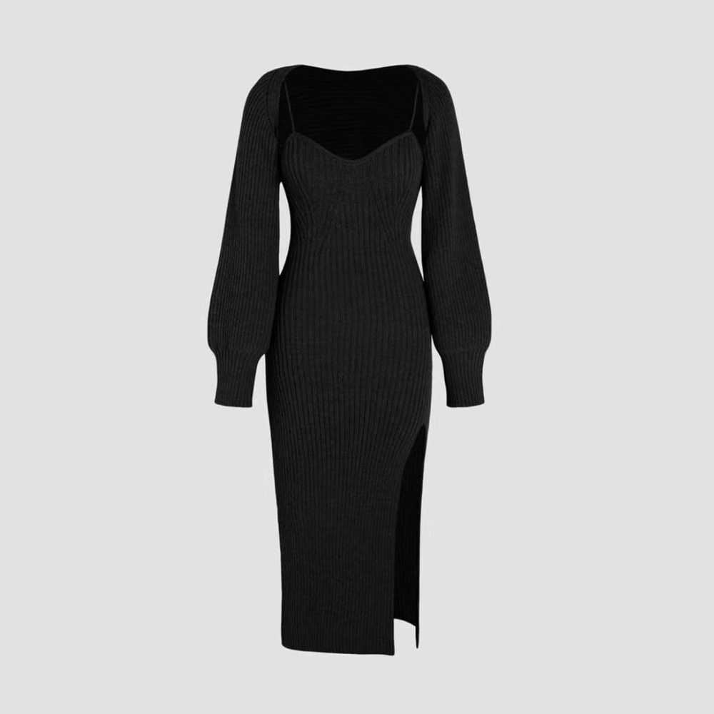 black two piece dress